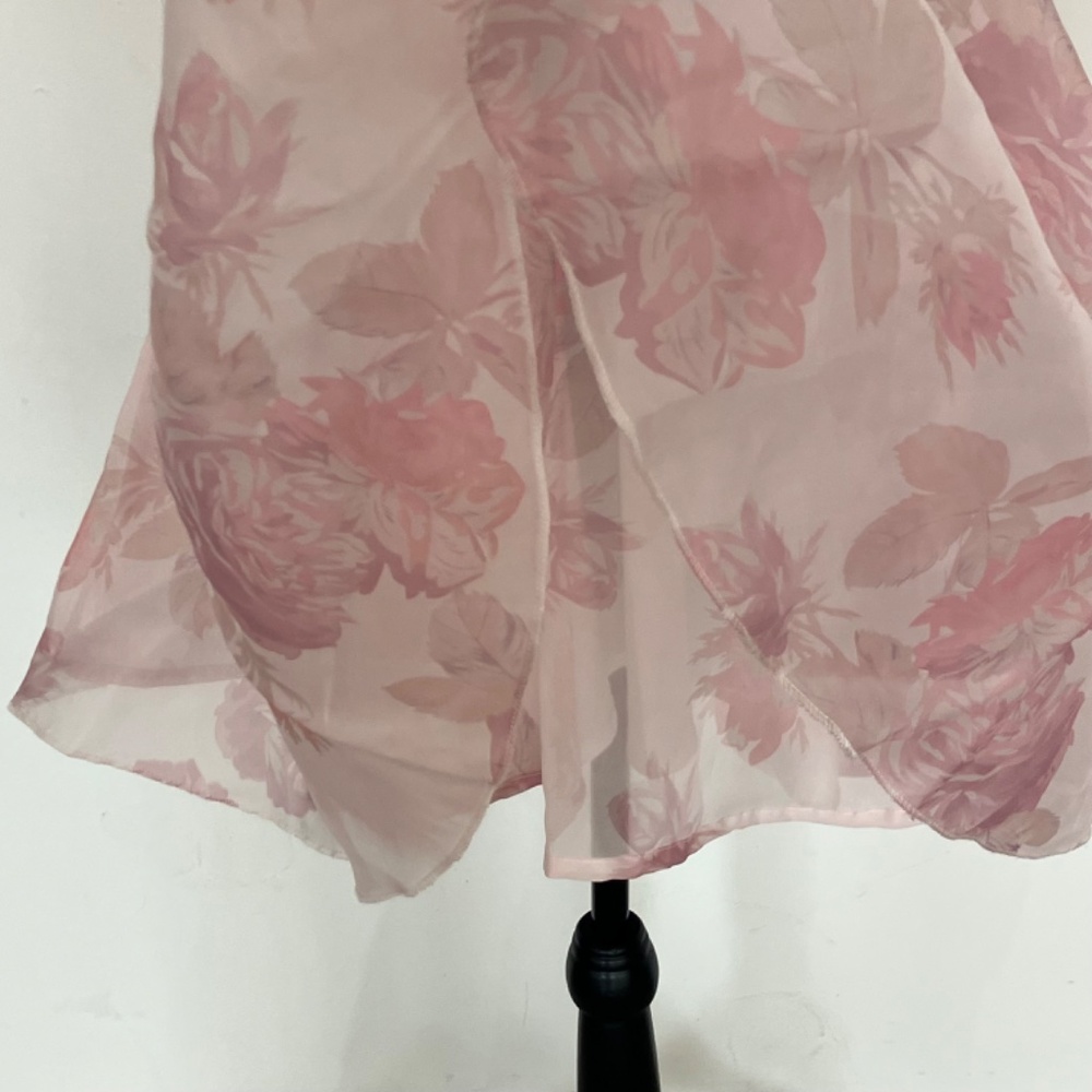 Pink Floral Puff-Sleeve Mini Dress - Picture 8 of 11